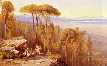 Marathon paysage Edward Lear Arabes Peinture à l'huile